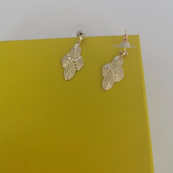 Abbie Gold Metal Drop Earrings by Kendra Scott - Picture 2 of 4